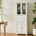 thumbnail image 2 of S-HOME 67" Tall Kitchen Storage Cabinet In Chic White Finish Featuring Doors Shelves And Spacious Design, 2 of 12