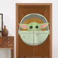 thumbnail image 4 of Cortina de puerta semiopaca con patrón de patchwork de dos piezas de Baby Yoda, cortinas opacas decorativas para dormitorio, sala de estar, decoración de habitación de niños, 34 x 56 pulgadas, tamaño, 4 of 7