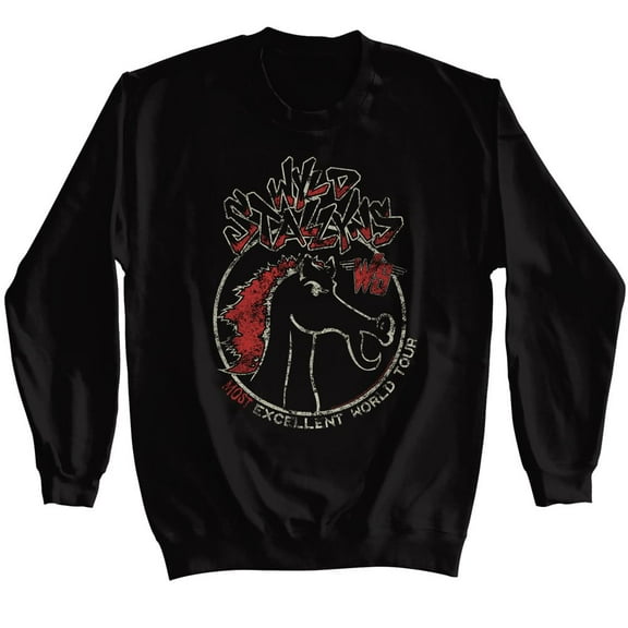 Bill And Ted Wyld Stallyns Tour Black Adult Sweatshirt