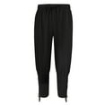thumbnail image 1 of Meichang Womens Linen Pants Drawstring Elastic Waisted Cotton Linen Pants Solid Color Cinch Bottom Long Pants Comfy Lightweight Summer Pants, 1 of 6