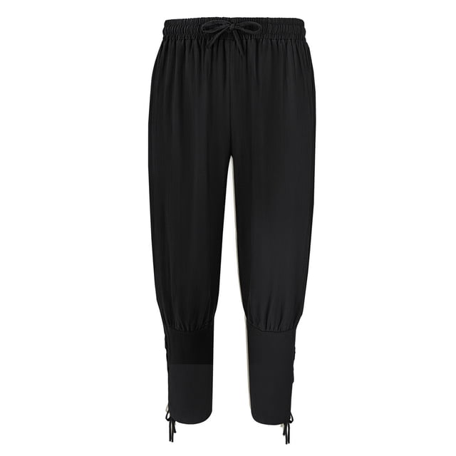 Meichang Womens Linen Pants Drawstring Elastic Waisted Cotton Linen Pants Solid Color Cinch Bottom Long Pants Comfy Lightweight Summer Pants