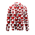 thumbnail image 4 of Valentines Day Shirt Mens, Long Sleeve Print Shirt Men, Men's Fashionable Valentine's Day Heart-Shaped Print Casual Long Sleeve Turndown Collar Blouse Shirt, 4 of 5