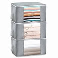 thumbnail image 1 of 3pack Clothes Storage Bag, Foldable Under Bed Storage Bag, Fabric Storage Box, Clothes Storage With Zipper, 1 of 4