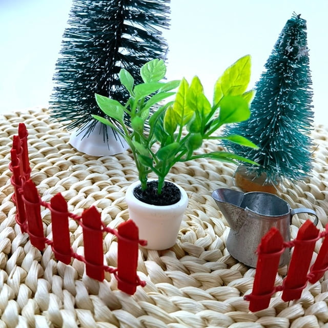 1/12 Mini Plants, Mini Dollhouse Flowerpot, Doll House Mini Plant Tiny Bonsai Model Pretend Play Artificial Plantfor Fairy Garden Diorama CUTICAT Casa de muñecas en maceta