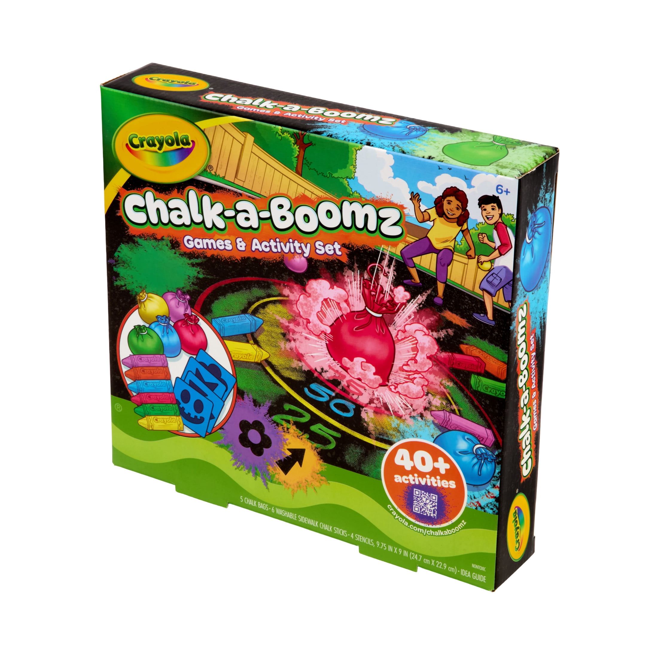 Crayola Chalk-a-Boomz Outdoor Chalk Toss Game, Outside Toys for Kids, Sidewalk Chalk Toy, Family & Party Fun, Summer Activity, Back to School Gift, Ages 6+