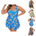thumbnail image 1 of Womens Tankini Swimsuits 2026 Trendy Plus Size Modest Flowy Swim Dress with High Waisted Bottom Two Piece Bathing Suits Woman, 1 of 5