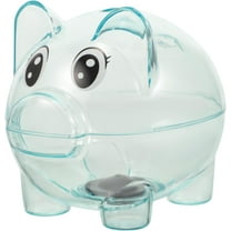 Cute Piggy Bank Plastic Cartoon Pig Coin Bank Money Bank Unbreakable Clear Money Box Saving Coin Box for Kids Adults Gifts (Blue), Medium, (15SG256R33UUT)