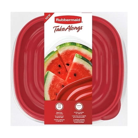 Rubbermaid TakeAlongs 11.7 Cup Food Storage Containers, Set of 2, Red