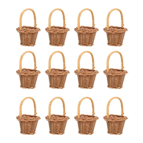 16 Pcs Rattan Woven Flower Storage Basket Multi-functional Basket Storage Holder