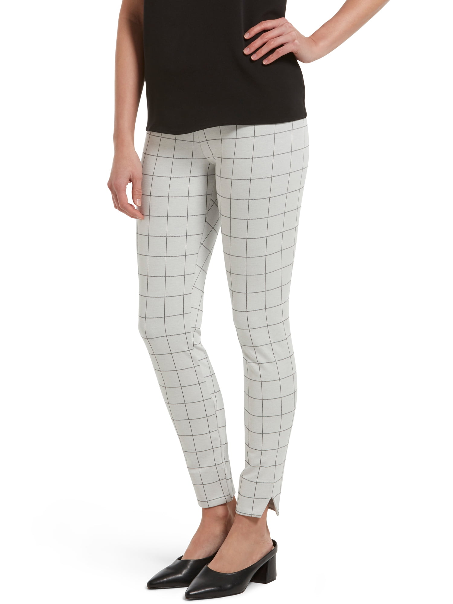 HUE Womens Plaid Ponte Pants Style 