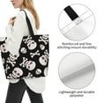 thumbnail image 3 of Honeii black white Skull bone Print Tote Bag for Women, Foldable Tote Bag Large Shoulder Bag Top Handle Handbag for Travel, Work, 3 of 8