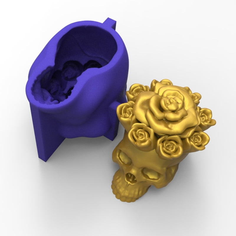 3D Rose Candle Epoxy Resin Mold Plaster Soap Silicone Mould DIY Crafts Home Ornaments Casting Tools