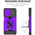 thumbnail image 4 of for Samsung A13 5G Case with Sliding Camera Cover Heavy Duty Protective Galaxy A13 Case with Card Holder Magnetic Rotate Ring Kickstand Phone Case for Samsung A13 5G(Purple), 4 of 13