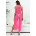 thumbnail image 4 of Women's Tank Top Hollow Slit Woven Top Beach Bikini Cover Up Dress, 4 of 6