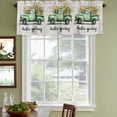 thumbnail image 3 of Hello Spring Curtain Valances for Windows, Kitchen Valance Window Treatments Panel 2 Pack, Easter Flowers Green Truck Vintage Floral Grey Rod Pocket Short Curtains for Bathroom Bedroom 42 x 18 Inch, 3 of 8