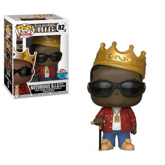 Funko POP! Rocks Notorious B.I.G with Crown (Biggie Smalls)(Red Jacket) #82 NYCC 2018 Toy Tokyo Limited Edition Convention Sticker