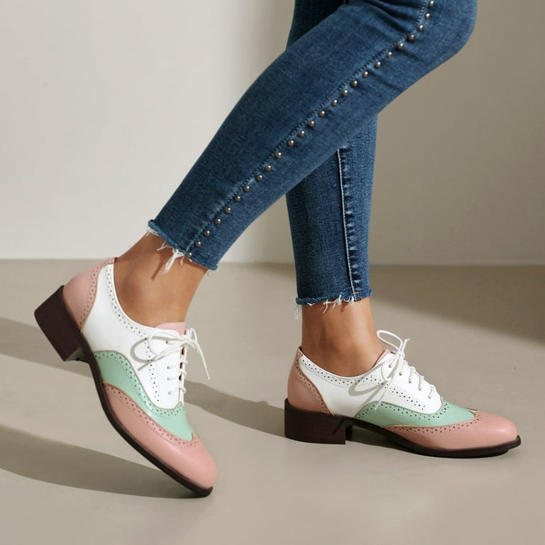 Mostsola Wingtip Oxfords Shoes for Women Lace up Vintage Derby