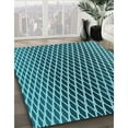 thumbnail image 2 of Ahgly Company Indoor Round Patterned Blue Diamond Blue Area Rugs, 5' Round, 2 of 6