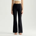 thumbnail image 4 of Womens High Waisted Yoga Pants Stretchy Flared Leggings Soft Pull-On Bell Bottoms Workout Outfits for Women (L, Black), 4 of 6
