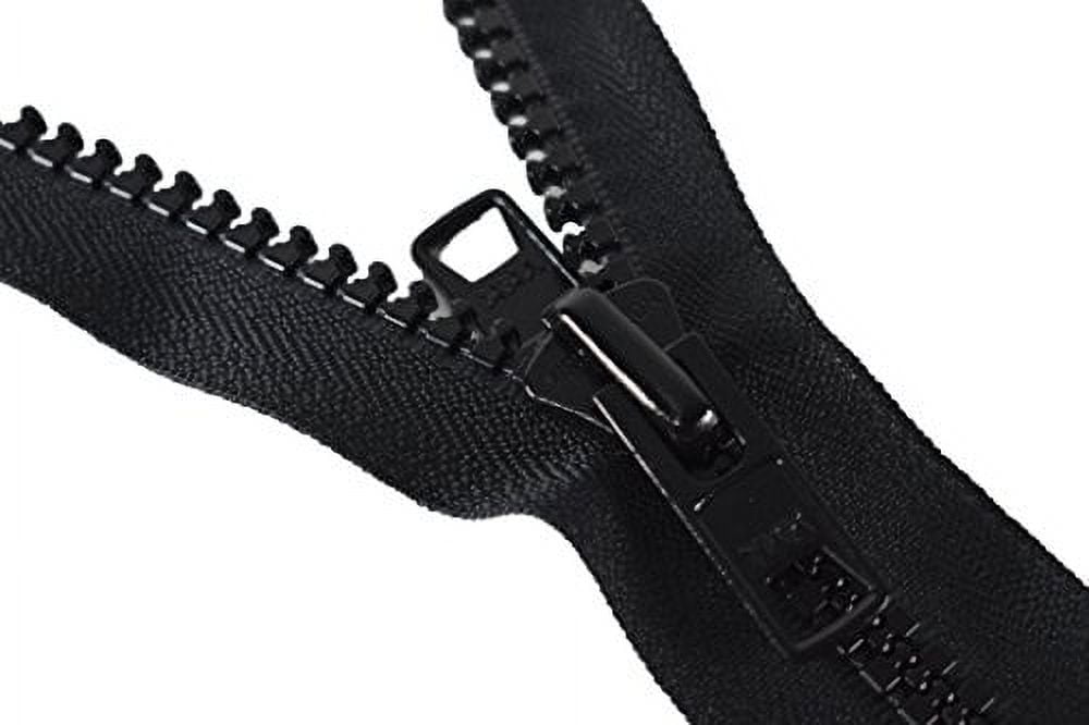 84" Vislon Zipper - YKK #10 Molded Extra-Heavy Separating - Metal Pull - 580 Black (1 Zipper/Pack)