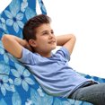 thumbnail image 1 of Floral Lounger Chair Bag, Botanical Top View of Flower Petals Blossoming in Monochrome Style, High Capacity Storage with Handle Container, Lounger Size, Azure Blue Pale Blue, by Ambesonne, 1 of 5
