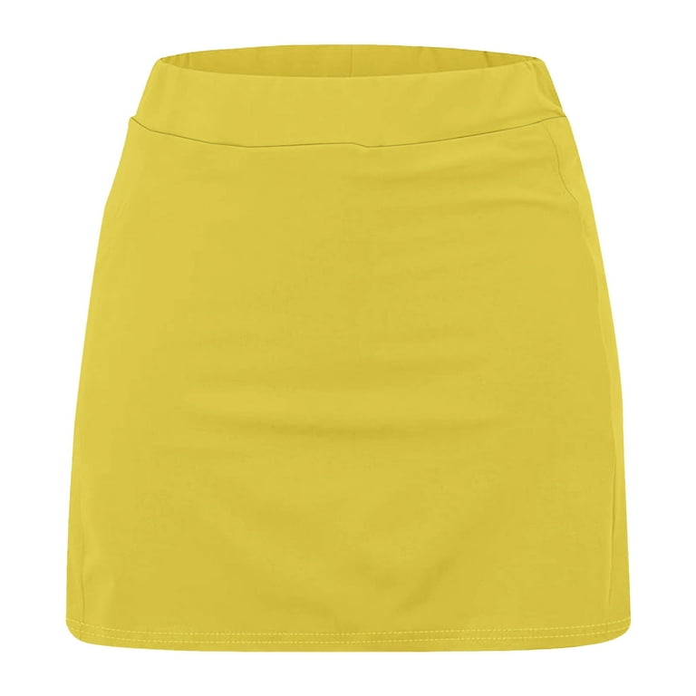 uublik Girls Skirts Yellow Tennis Skirts Golf Skort Athletic Dance