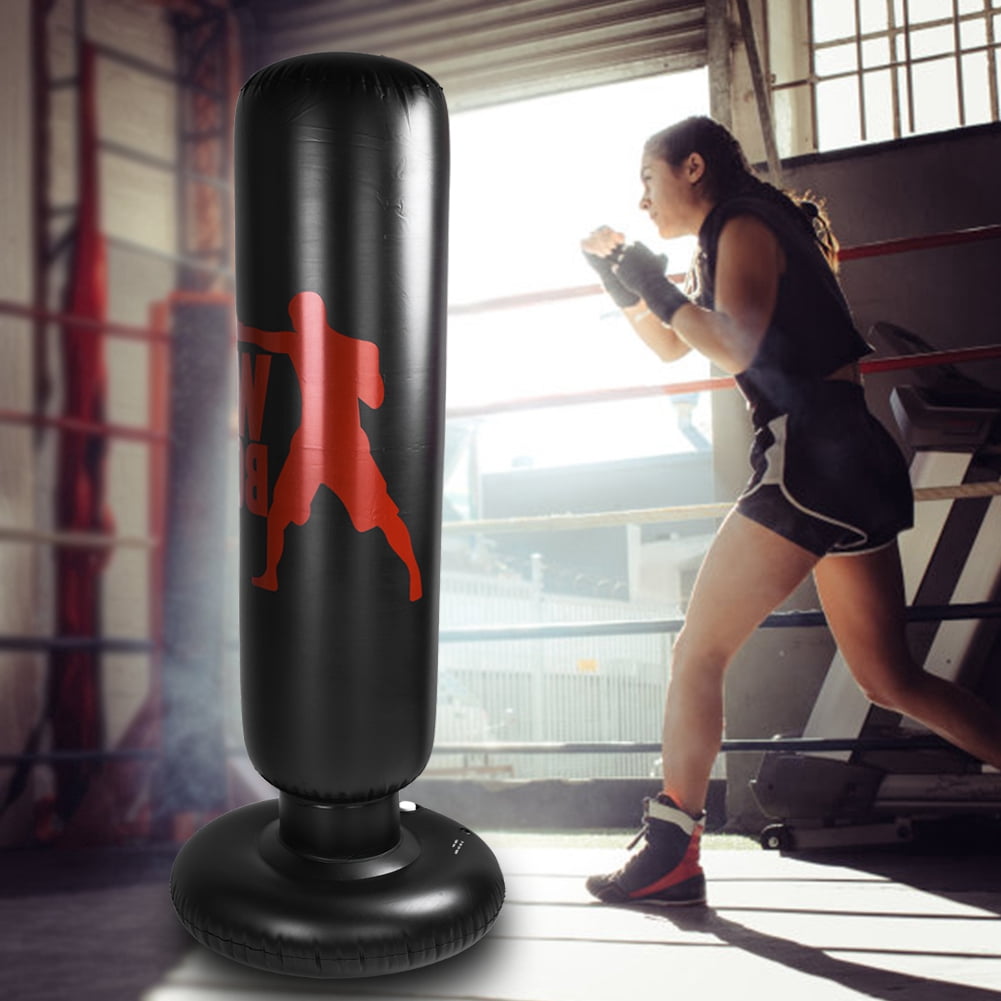 Sac De Frappe Double Extrémité Portable - Boxe, Fitness - Cuir PU, élastique, Pompe Incluse - Pour Maison Et Extérieur