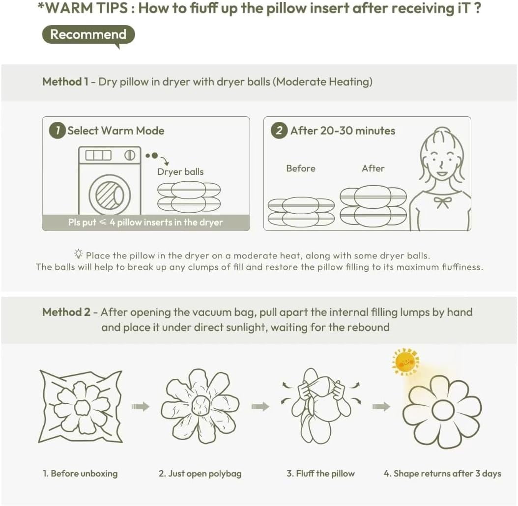 COOKCOK Flower Pillow, 19.7" Flower Shaped Throw Pillow, Daisy Plush Floor Pillow Seat Cushion Cute Aesthetic Decorative Throw Pillows for Bed Home Sofa Chair Couch Decor, Green