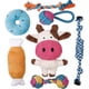 thumbnail image 1 of Juguetes para cachorros - 7 piezas de juguetes resistentes para perros pequeños y cachorros - Juguetes para masticar y juguetes con sonido que estimulan la inteligencia - Algodón natural y no tóxico, 1 of 5