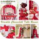 thumbnail image 4 of Camino de mesa de gasa roja (paquete de 2), 89 cm, estilo bohemio, de 304 cm de largo, rústico, transparente, para baby shower, boda, despedida de soltera, cumpleaños, decoración de mesa., 4 of 5