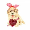 thumbnail image 2 of Wang, Melissa 20x20 Gold Ornate Wood Framed with Double Matting Museum Art Print Titled - Valentine Puppy IV, 2 of 4