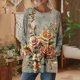 thumbnail image 2 of TaTaai Vintage Printed Long Sleeve Tees With Pockets for Women 2026 Casual Loose Fit Round Neck Blouse Retro Fashion Tops Soft Lightweight Comfort Gift, 2 of 7