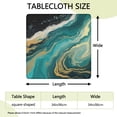 thumbnail image 2 of Teal Marble Gold Wave Pattern Square Fitted Tablecloth with Elastic Edge,Square Table Cover,Washable Elastic Table Cover for Home Kitchen Party Decor 34"x34", 2 of 6