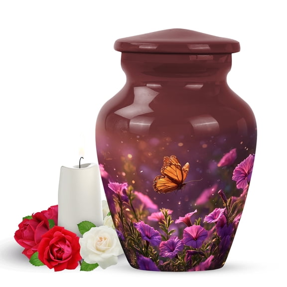 Yatskia Purple Petunia Small Urns for Human Ashes Keepsake, Funeral Burial Urns for Adult Ash, Mini Memorial Urn for Ashes Adult Male, (Classic Pack of 1, 3 Inch)