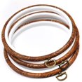 thumbnail image 1 of 3 Pieces 6 inch Round Embroidery Hoops Bulk Imitated Wood Circle Cross Stitch Hoop Ring, 1 of 5