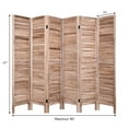 thumbnail image 3 of Costway 67'' High 6 Panel Room Divider Furniture Classic Venetian Wooden Slat Home Brown, 3 of 11