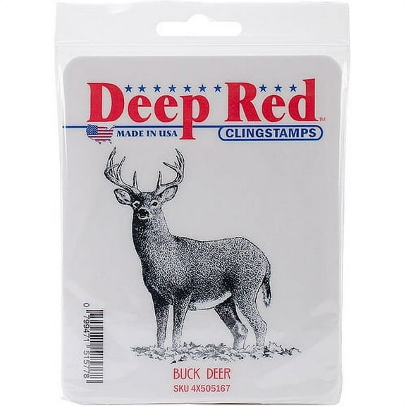 Deep Red Stamps Buck Deer Rubber Cling Stamp