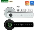 thumbnail image 2 of RAYKUBE M5 Tuya BLE Fingerprint Door Lock Digital Electronic Lock with Password/Key/IC Card/ Smartlife/ Tuya APP Unlock, 2 of 5