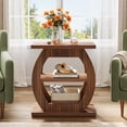 thumbnail image 3 of Tribesigns 26" Side Table, 3-Tier Rectangle End Table with Storage Shelves, Tall Narrow Nightstand for Living Room, Bedroom, Brown, 3 of 5