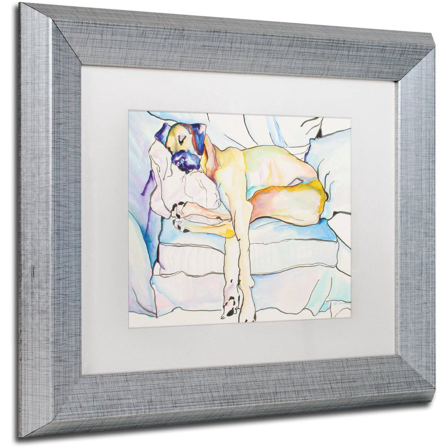 Trademark Fine Art "Sleeping Beauty" Canvas Art by Pat Saunders-White White Matte, Silver Frame