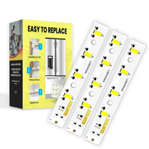 New Upgraded 3 Pack WR55X26671 PS11767930 AP6035586 Led Light Board Compatible for GE Refrigerator Replace 4468532 EAP11767930 LED3344588