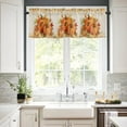 thumbnail image 3 of Fall Thanksgiving Kitchen Valances for Windows 54x18 Inch Kitchen Curtains Valances Rod Pocket Rustic Orange Pumpkin Harvest Maple Leaf Bathroom Window Valances for Window Treatment Decor, 3 of 6