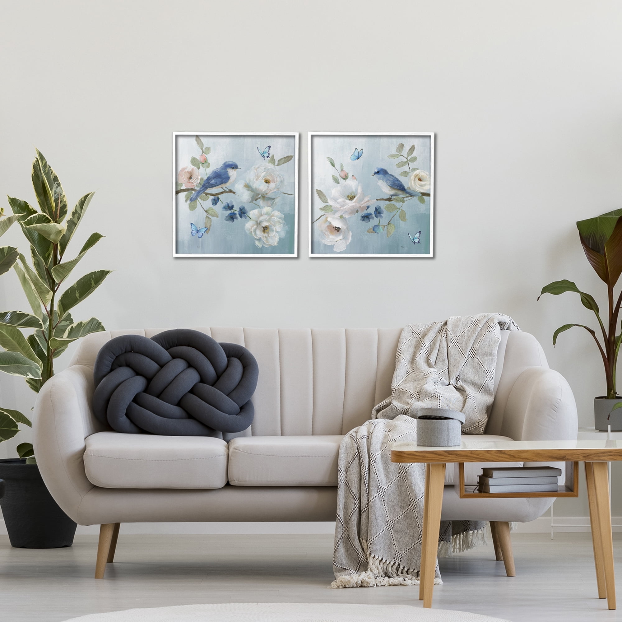 Stupell Industries Nature's Tranquility Florals 2 Piece White Framed Giclee Art Set, design by Nan