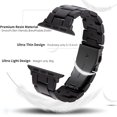 thumbnail image 4 of Compatible con Apple Watch Band 38 mm, 40 mm, 42 mm, 44 mm, pulsera fina y ligera de resina con hebilla de acero inoxidable de repuesto para iWatch Series 7, 6, 5, 4, 3, 2, 1 SE (negro/negro,, 4 of 7