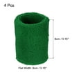 thumbnail image 2 of Unique Bargains Bracelets de Sport 8x8cm en Éponge Absorbante, Vert Foncé, Lot de 4, 2 of 7
