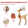 thumbnail image 3 of Light up Deer Family Set of 3, Outdoor Christmas Decorations, 63"/52"/37" Gold Reindeer with 210 Warm White LED, Christmas Deer Woven Rattan Deer with Bows, Indoor Outdoor Yard Lawn Xmas Decor, 3 of 10