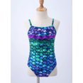 thumbnail image 5 of YEAHDOR Kids Girls One Piece Swimwear Fish Scales Prints Ruffled Hem Swimming Jumpsuit, 5 of 7