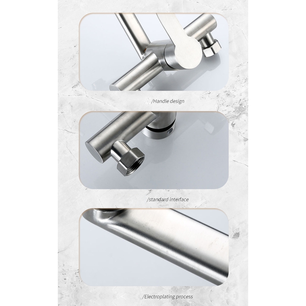 Wall Mounted Kitchen Faucet Long Spouts Mixers Tap Rotatable Basins Sink Water Faucet Single Handle Water Tap