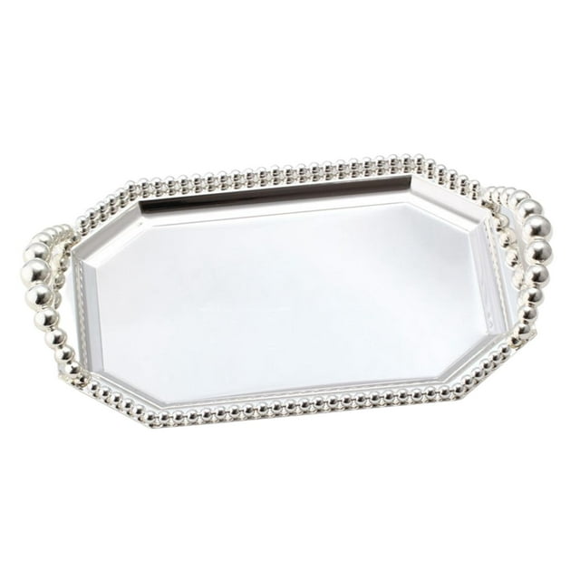 Bandeja decorativa para servir, organizador de maquillaje, bandeja para joyas, platos , soporte para decoración de té, vestidor, inodoro, fruta Plata Sunnimix sirviendo a tay