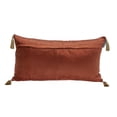 thumbnail image 2 of Burnt Orange and Gold Geo Velvet Lumbar Pillow with Gold Tassels, 2 of 3